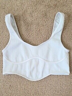 Aeropostale Seriously Soft Seamless Off White Cropped Corset Tank - Size Medium
